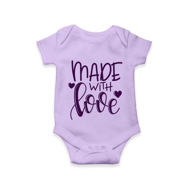 Made With Love Romper | Personalized Baby Romper for Your Little One - LILAC - New Born (Chest 14")