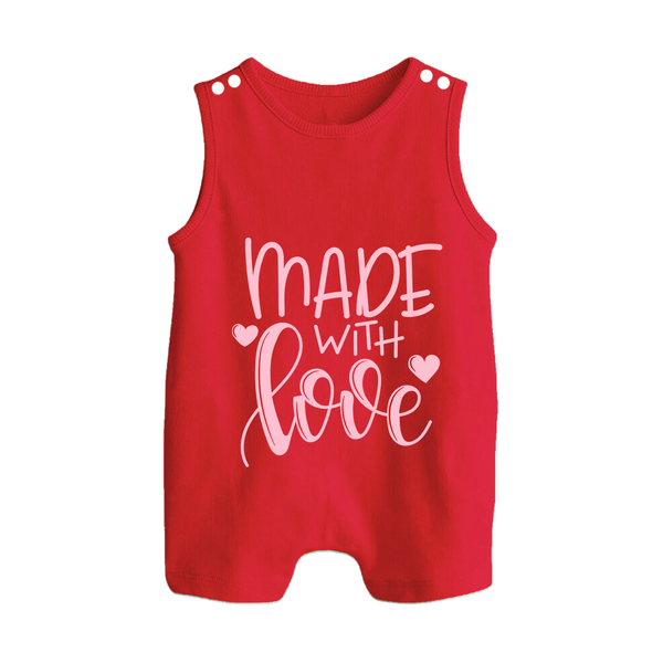 Made With Love Romper Suit | Personalized Baby Romper Suit for Your Little One - RED - 0 - 5 Months Old (Chest 18")