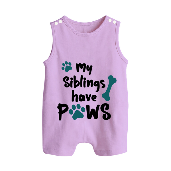 My Siblings Have Paws Romper Suit | Custom Baby Romper Suit for Animal-Loving Families - LILAC - 0 - 5 Months Old (Chest 18")