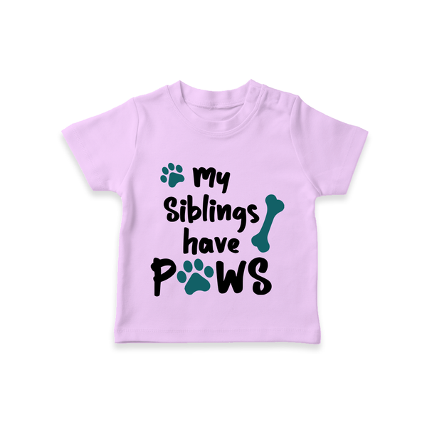 My Siblings Have Paws TShirt | Custom Baby TShirt for Animal-Loving Families - LILAC - 0-5 Months Old (Chest 17")