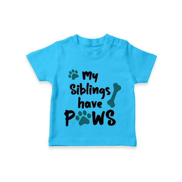 My Siblings Have Paws TShirt | Custom Baby TShirt for Animal-Loving Families - SKY BLUE - 0-5 Months Old (Chest 17")