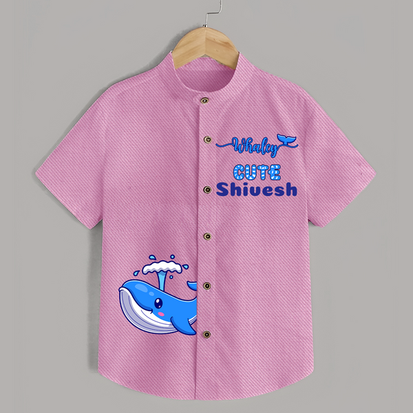 Whaley Cute Shirt | Custom Shirt for Ocean-loving Kids - BABY PINK - 0 - 6 Months Old (Chest 23")