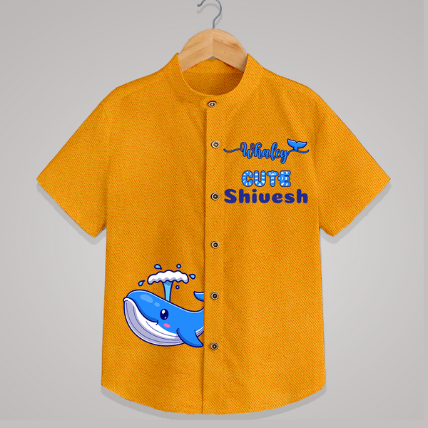 Whaley Cute Shirt | Custom Shirt for Ocean-loving Kids - CHROME YELLOW - 0 - 6 Months Old (Chest 23")
