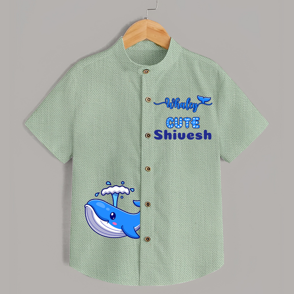 Whaley Cute Shirt | Custom Shirt for Ocean-loving Kids - MINT GREEN - 0 - 6 Months Old (Chest 23")