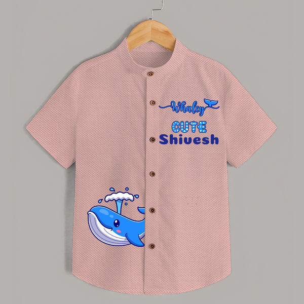 Whaley Cute Shirt | Custom Shirt for Ocean-loving Kids - PEACH - 0 - 6 Months Old (Chest 23")