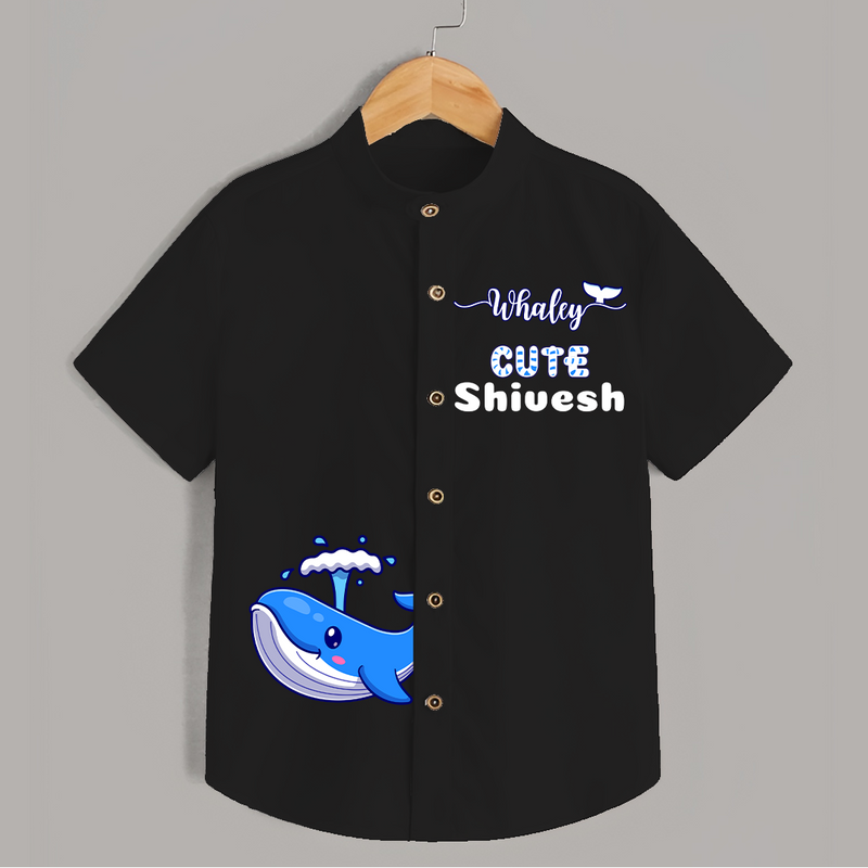 Whaley Cute Shirt | Custom Shirt for Ocean-loving Kids - BLACK - 0 - 6 Months Old (Chest 23")