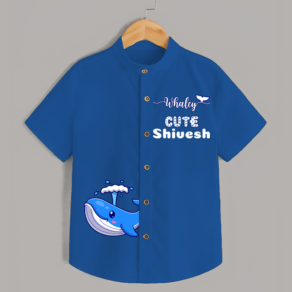 Whaley Cute Shirt | Custom Shirt for Ocean-loving Kids - COBALT BLUE - 0 - 6 Months Old (Chest 23")