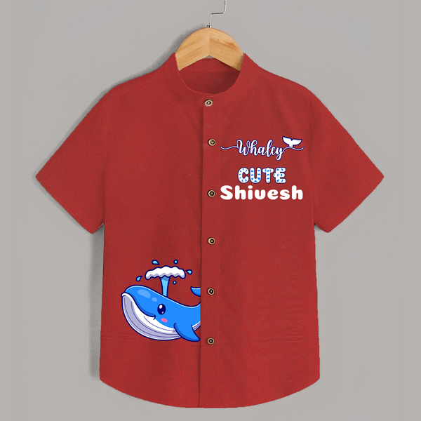 Whaley Cute Shirt | Custom Shirt for Ocean-loving Kids - RED - 0 - 6 Months Old (Chest 23")