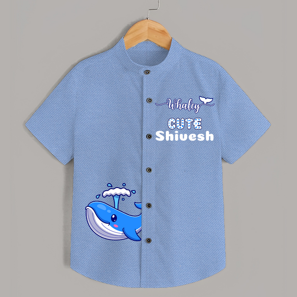 Whaley Cute Shirt | Custom Shirt for Ocean-loving Kids - SKY BLUE - 0 - 6 Months Old (Chest 23")