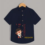 I Am A Super Boy Shirt | Personalized Shirt for Little Superheroes - NAVY BLUE - 0 - 6 Months Old (Chest 23")