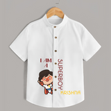 I Am A Super Boy Shirt | Personalized Shirt for Little Superheroes - WHITE - 0 - 6 Months Old (Chest 23")