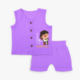 I'm A Super Boy - Cute Jabla Set For Babies - PURPLE - 0 - 3 Months Old (Chest 9.8")