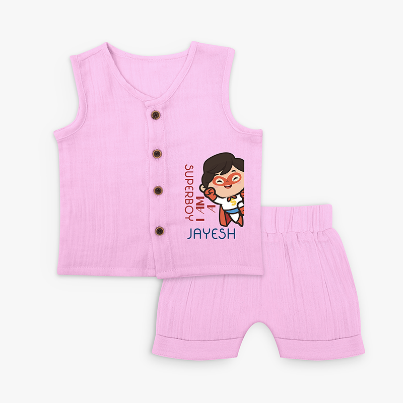 I'm A Superboy - Superboy Adventure Jabla Set For Babies - LAVENDER ROSE - 0 - 3 Months Old (Chest 9.8")