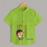 I Am A Super Boy Shirt | Personalized Shirt for Little Superheroes - LIME GREEN - 0 - 6 Months Old (Chest 23")