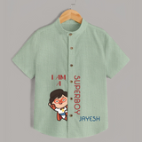 I Am A Super Boy Shirt | Personalized Shirt for Little Superheroes - MINT GREEN - 0 - 6 Months Old (Chest 23")