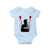 Jailer Silhouette Print Baby Romper - BABY BLUE - New Born (Chest 14")