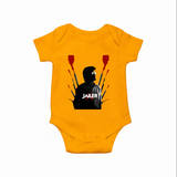 Jailer Silhouette Print Baby Romper - CHROME YELLOW - New Born (Chest 14")