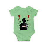Jailer Silhouette Print Baby Romper - GREEN - New Born (Chest 14")