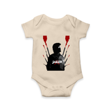 Jailer Silhouette Print Baby Romper - IVORY - New Born (Chest 14")