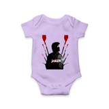 Jailer Silhouette Print Baby Romper - LILAC - New Born (Chest 14")