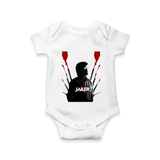 Jailer Silhouette Print Baby Romper - WHITE - New Born (Chest 14")