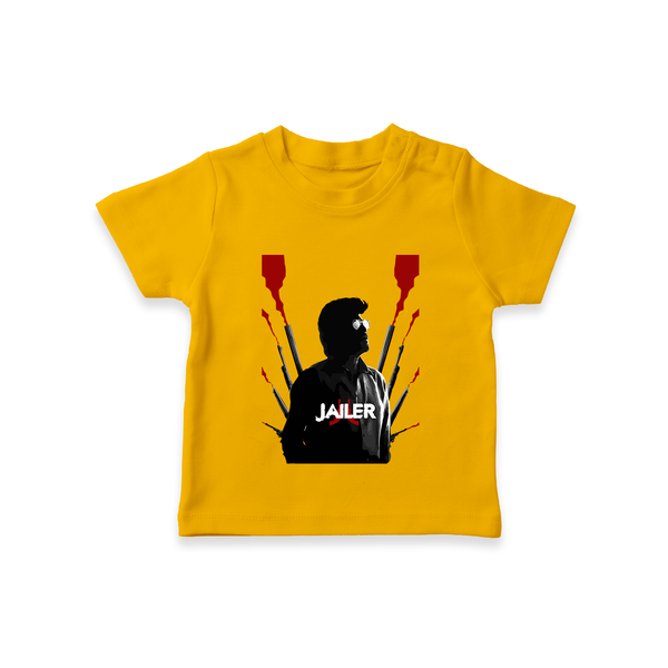 Jailer Silhouette Print Baby T-Shirt - CHROME YELLOW - 0-5 Months Old (Chest 17")