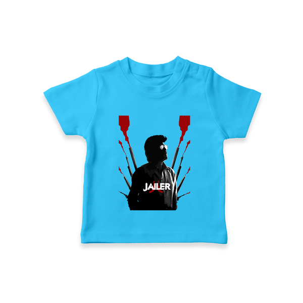 Jailer Silhouette Print Baby T-Shirt - SKY BLUE - 0-5 Months Old (Chest 17")