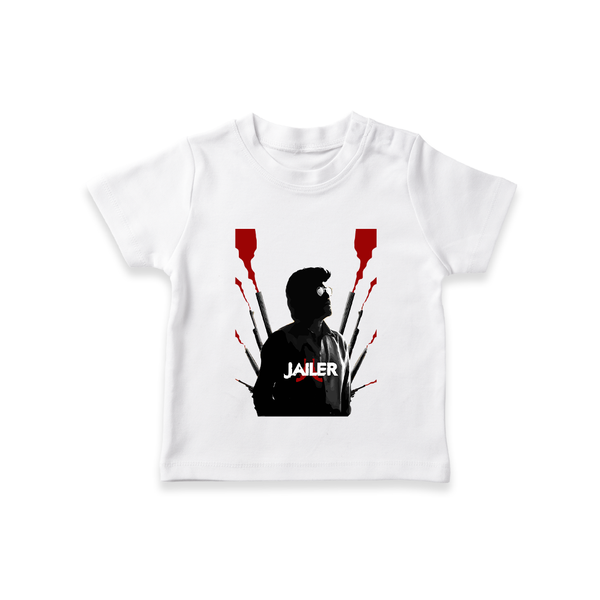 Jailer Silhouette Print Baby T-Shirt - WHITE - 0-5 Months Old (Chest 17")