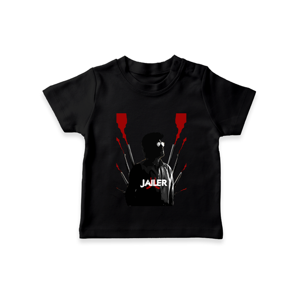 Jailer Silhouette Print Baby T-Shirt - BLACK - 0-5 Months Old (Chest 17")