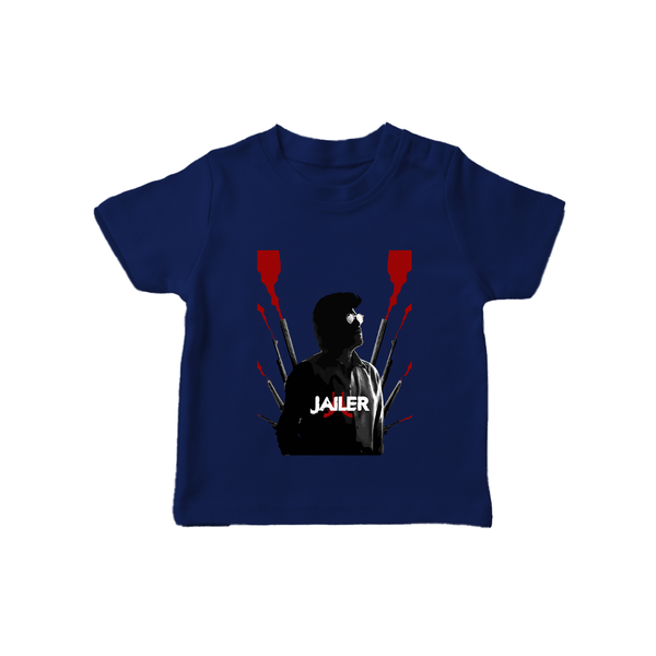 Jailer Silhouette Print Baby T-Shirt - NAVY BLUE - 0-5 Months Old (Chest 17")