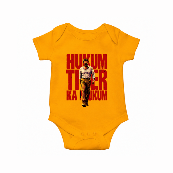 Hukum Tiger Print Baby Romper - CHROME YELLOW - New Born (Chest 14")