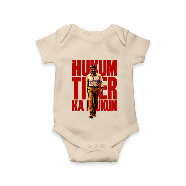 Hukum Tiger Print Baby Romper - IVORY - New Born (Chest 14")