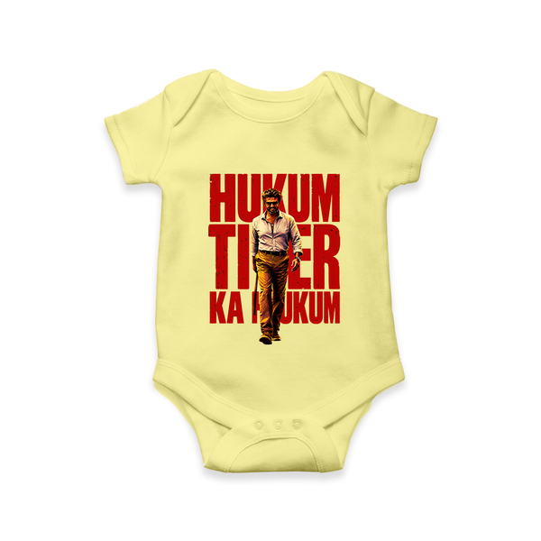 Hukum Tiger Print Baby Romper - PASTEL YELLOW - New Born (Chest 14")