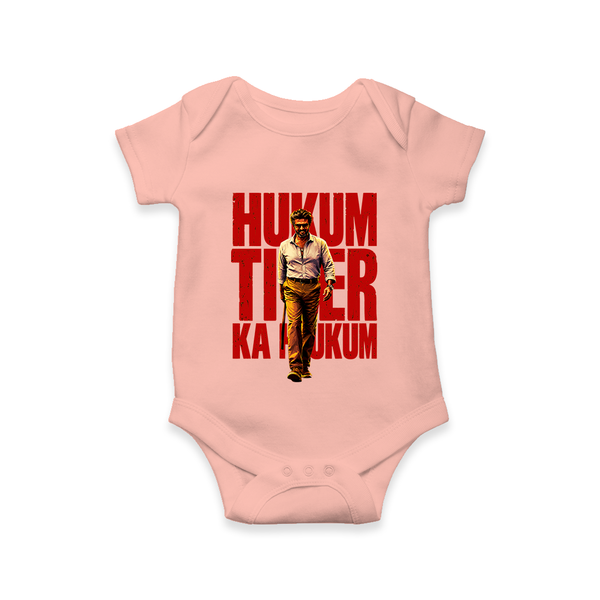 Hukum Tiger Print Baby Romper - PEACH - New Born (Chest 14")