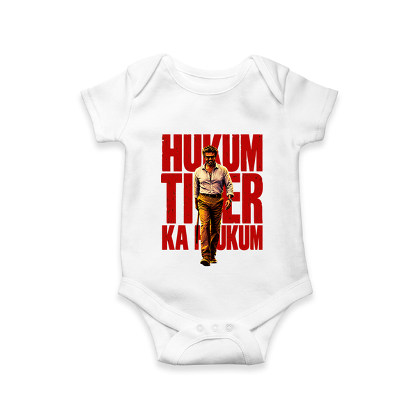 Hukum Tiger Print Baby Romper - WHITE - New Born (Chest 14")