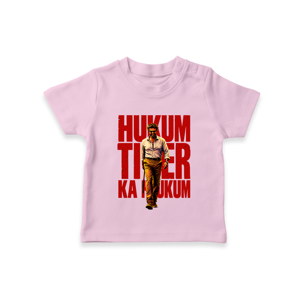 Hukum Tiger Print Baby T-Shirt - BABY PINK - 0-5 Months Old (Chest 17")