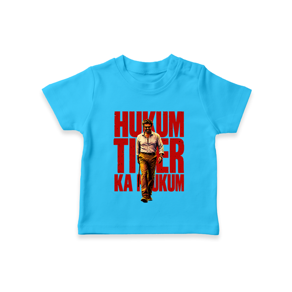 Hukum Tiger Print Baby T-Shirt - SKY BLUE - 0-5 Months Old (Chest 17")