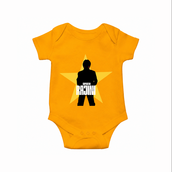 Rajini Star Print Baby Romper - CHROME YELLOW - New Born (Chest 14")