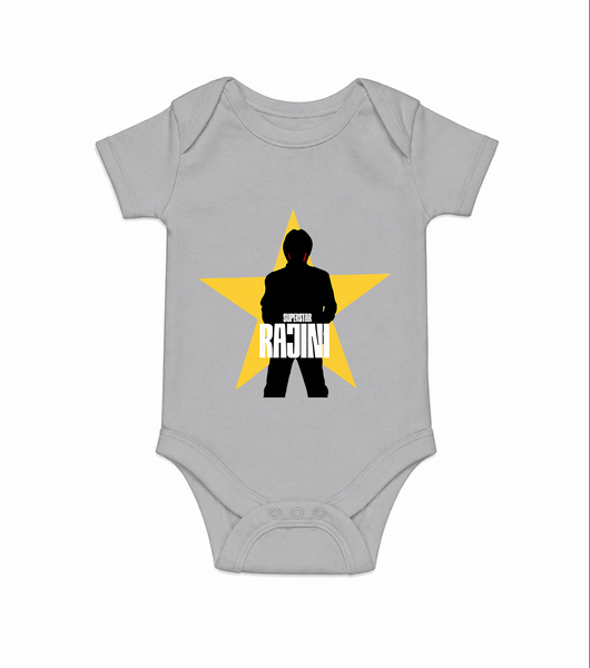 Rajini Star Print Baby Romper - GREY - New Born (Chest 14")