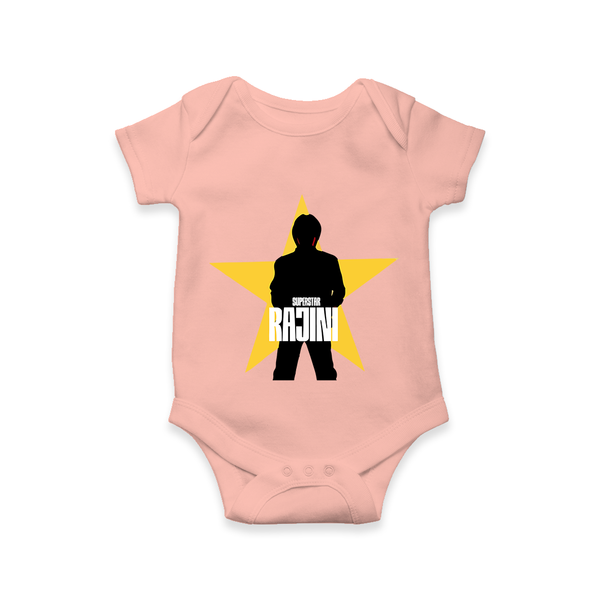 Rajini Star Print Baby Romper - PEACH - New Born (Chest 14")