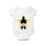 Rajini Star Print Baby Romper - WHITE - New Born (Chest 14")