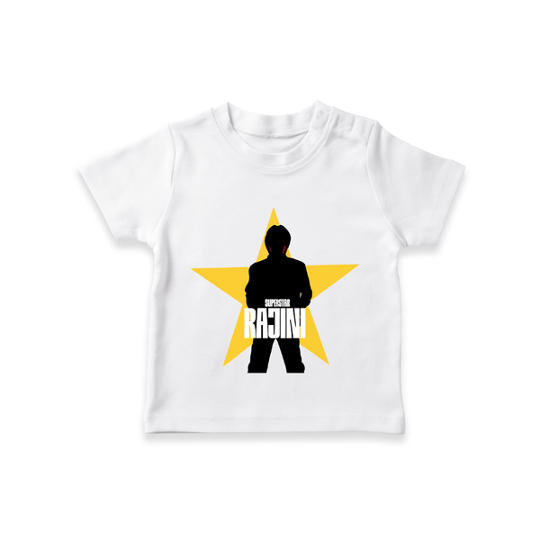 Rajini Star Print Baby T-Shirt - WHITE - 0-5 Months Old (Chest 17")