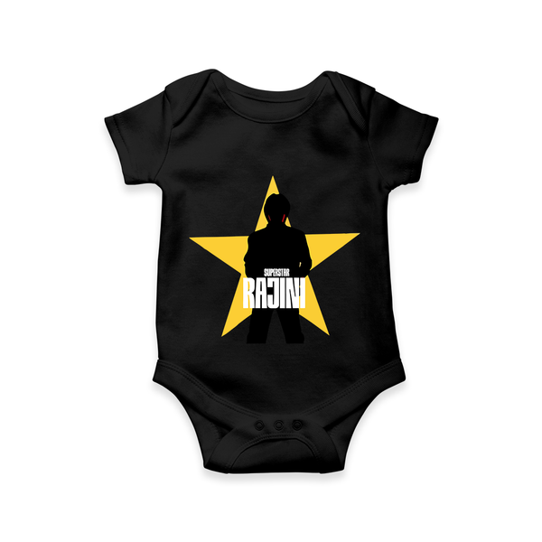 Rajini Star Print Baby Romper - BLACK - New Born (Chest 14")