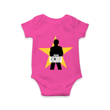 Rajini Star Print Baby Romper - HOT PINK - New Born (Chest 14")