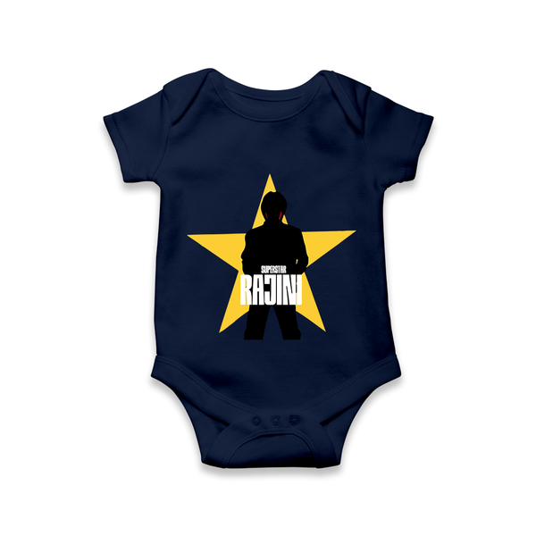 Rajini Star Print Baby Romper - NAVY BLUE - New Born (Chest 14")