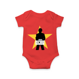 Rajini Star Print Baby Romper - RED - New Born (Chest 14")