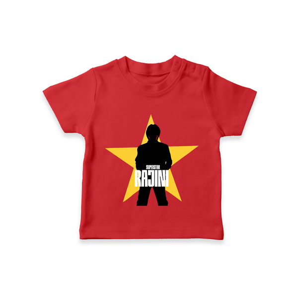 Rajini Star Print Baby T-Shirt - RED - 0-5 Months Old (Chest 17")