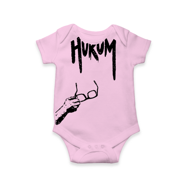 Hukum Signature Print Baby Romper - BABY PINK - New Born (Chest 14")