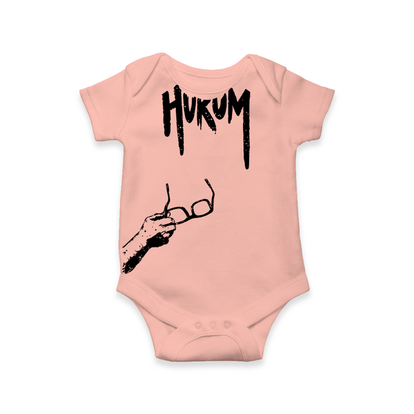 Hukum Signature Print Baby Romper - PEACH - New Born (Chest 14")