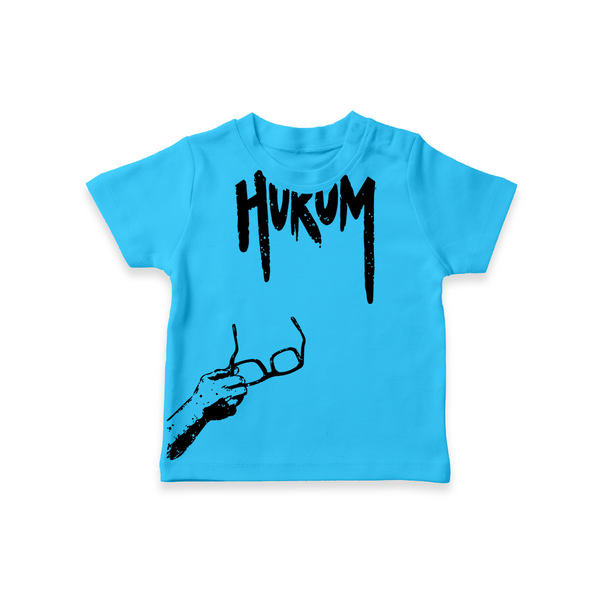 Hukum Signature Print Baby T-Shirt - SKY BLUE - 0-5 Months Old (Chest 17")